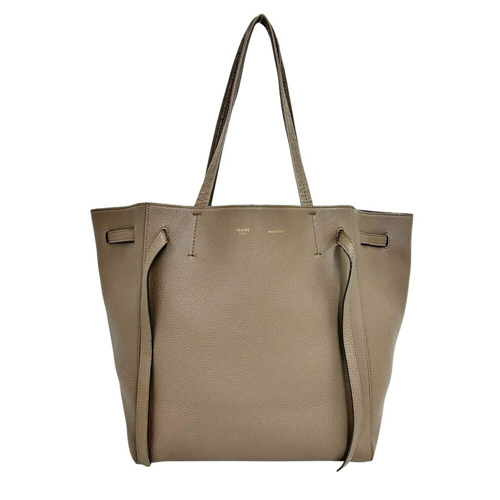CELINE Cabas Phantom Leather Tote Bag, Semi-Shoulder Business A4 Size Compati...